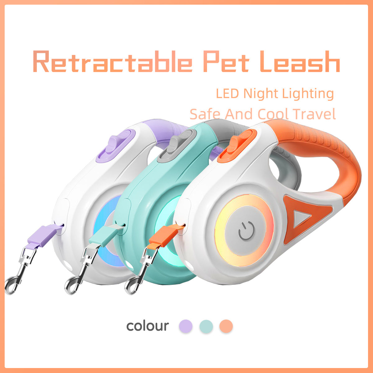 Retractable colorful leash